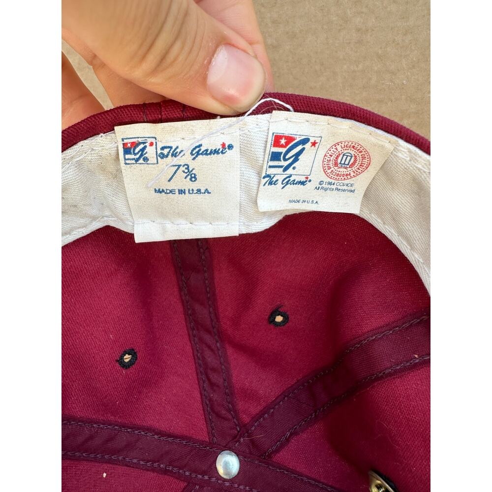 VINTAGE Florida Seminoles FSU THE GAME Hat Mens 7 3/8 Red Maroon Fitted W/ Pin * - Picture 10 of 10